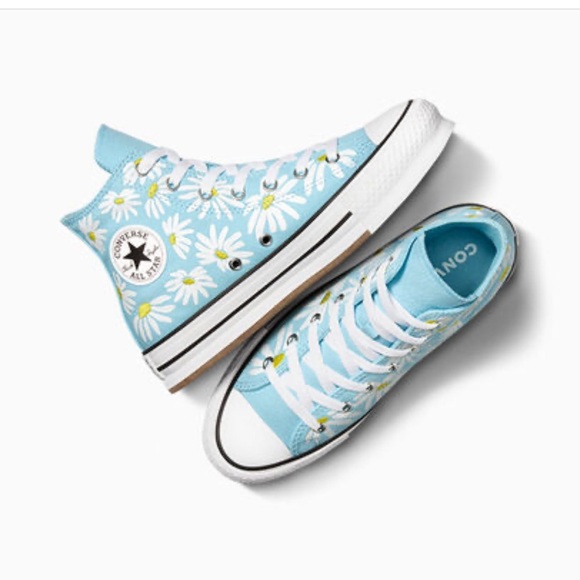 Converse All Star Chuck Taylor Lyft platform big kids high tops floral sneakers - Picture 1 of 13